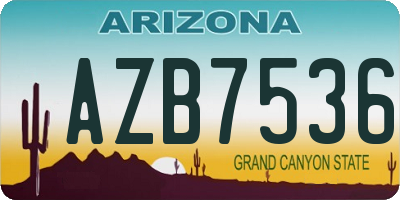 AZ license plate AZB7536