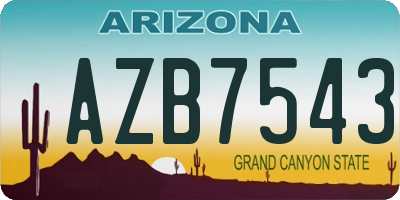 AZ license plate AZB7543
