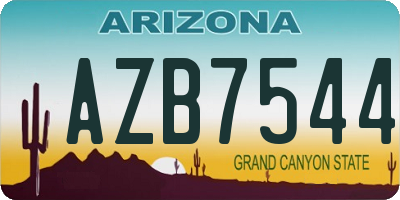 AZ license plate AZB7544