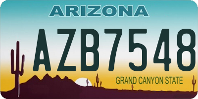 AZ license plate AZB7548