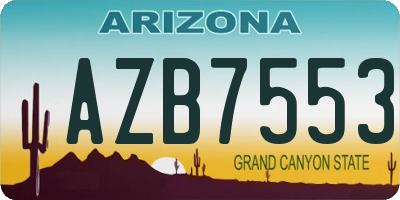 AZ license plate AZB7553