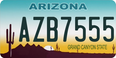 AZ license plate AZB7555