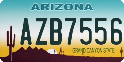 AZ license plate AZB7556