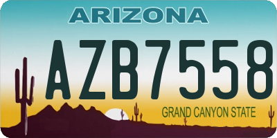 AZ license plate AZB7558