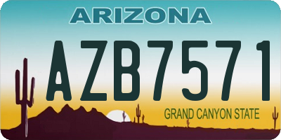 AZ license plate AZB7571