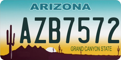AZ license plate AZB7572