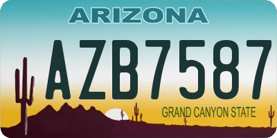 AZ license plate AZB7587