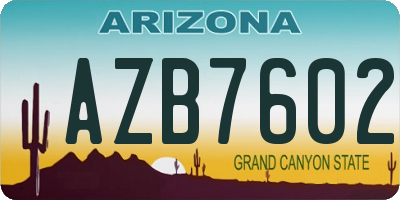 AZ license plate AZB7602