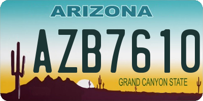 AZ license plate AZB7610