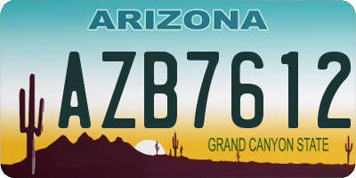 AZ license plate AZB7612