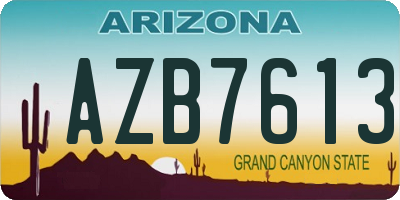 AZ license plate AZB7613
