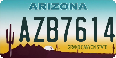 AZ license plate AZB7614