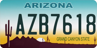 AZ license plate AZB7618