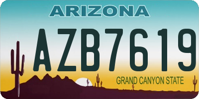 AZ license plate AZB7619
