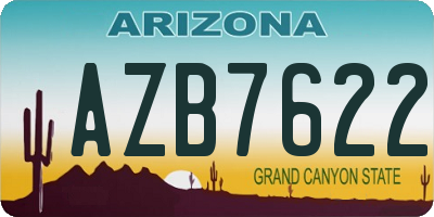 AZ license plate AZB7622