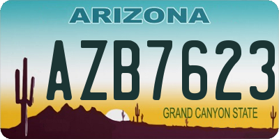 AZ license plate AZB7623