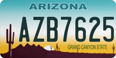 AZ license plate AZB7625