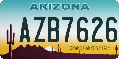 AZ license plate AZB7626