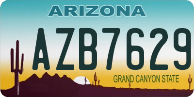 AZ license plate AZB7629