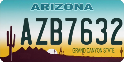 AZ license plate AZB7632
