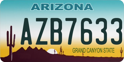 AZ license plate AZB7633