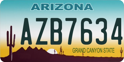 AZ license plate AZB7634