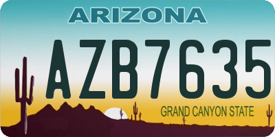 AZ license plate AZB7635