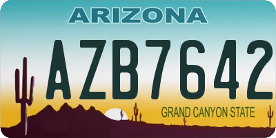 AZ license plate AZB7642