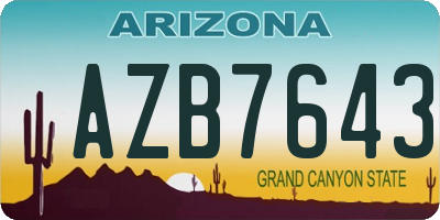 AZ license plate AZB7643