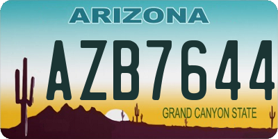 AZ license plate AZB7644