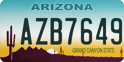 AZ license plate AZB7649
