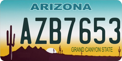 AZ license plate AZB7653