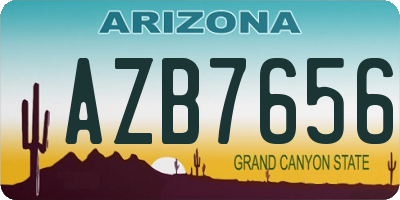 AZ license plate AZB7656