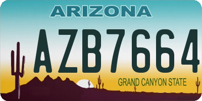 AZ license plate AZB7664