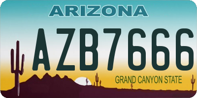 AZ license plate AZB7666