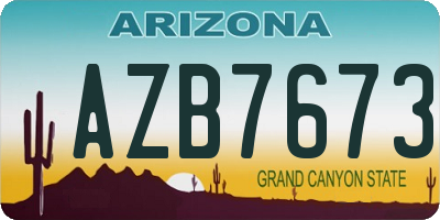 AZ license plate AZB7673