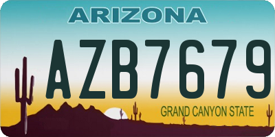 AZ license plate AZB7679