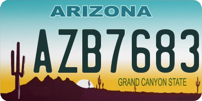 AZ license plate AZB7683