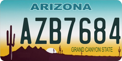 AZ license plate AZB7684
