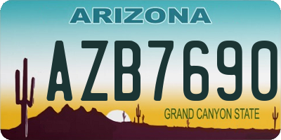 AZ license plate AZB7690