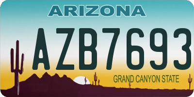 AZ license plate AZB7693