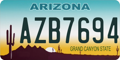 AZ license plate AZB7694
