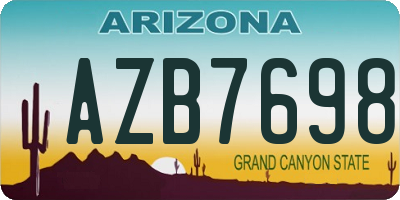 AZ license plate AZB7698