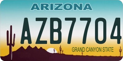 AZ license plate AZB7704