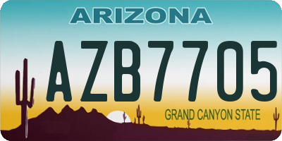 AZ license plate AZB7705