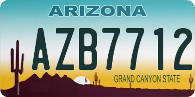 AZ license plate AZB7712
