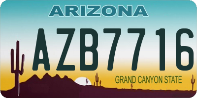 AZ license plate AZB7716