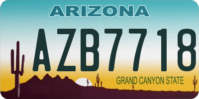 AZ license plate AZB7718