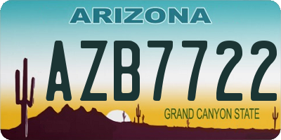 AZ license plate AZB7722