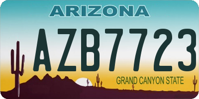 AZ license plate AZB7723